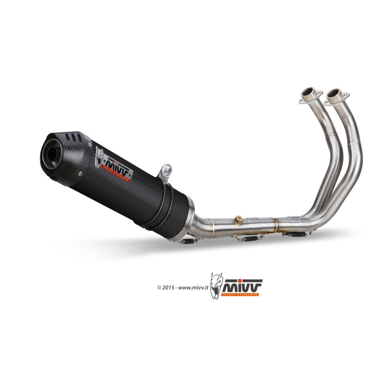 escape completo mivv 2x1 oval carbono con tapa carbono yamaha xsr 700 2016 20 y 053 l3c