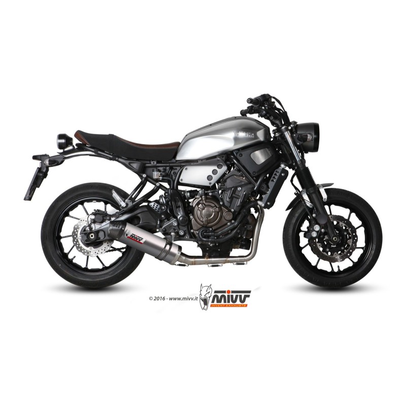 escape completo mivv 2x1 oval titan con tapa carbono yamaha xsr 700 2016 20 y 053 l4c