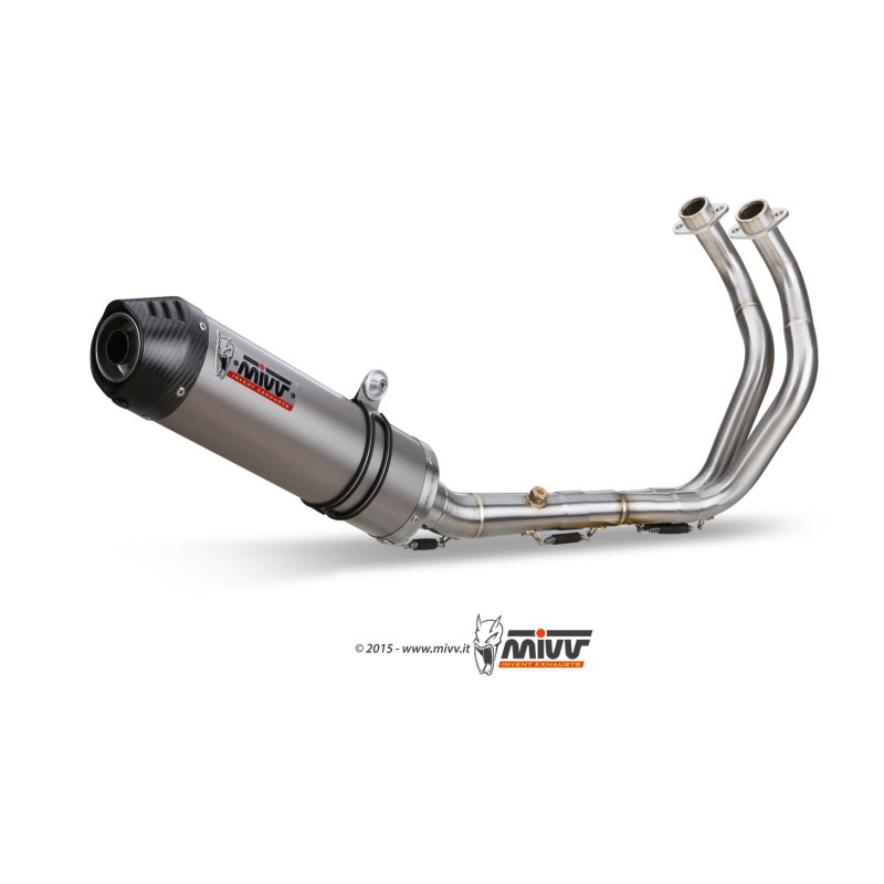 escape completo mivv 2x1 oval titan con tapa carbono yamaha xsr 700 2016 20 y 053 l4c