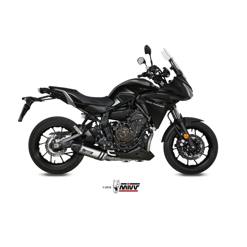escape completo mivv 2x1 speed edge steel tapa carbono yamaha tracer 700 gt tracer 7 16 24