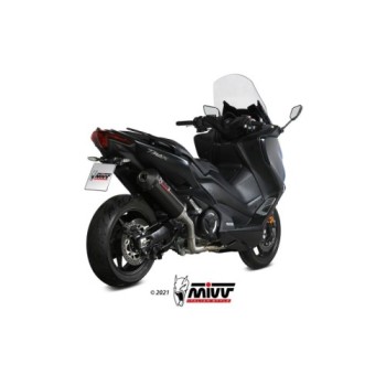 escape completo mivv 2x1 oval black tapa carbono yamaha t max 530 2017 19 560 2020 21 2