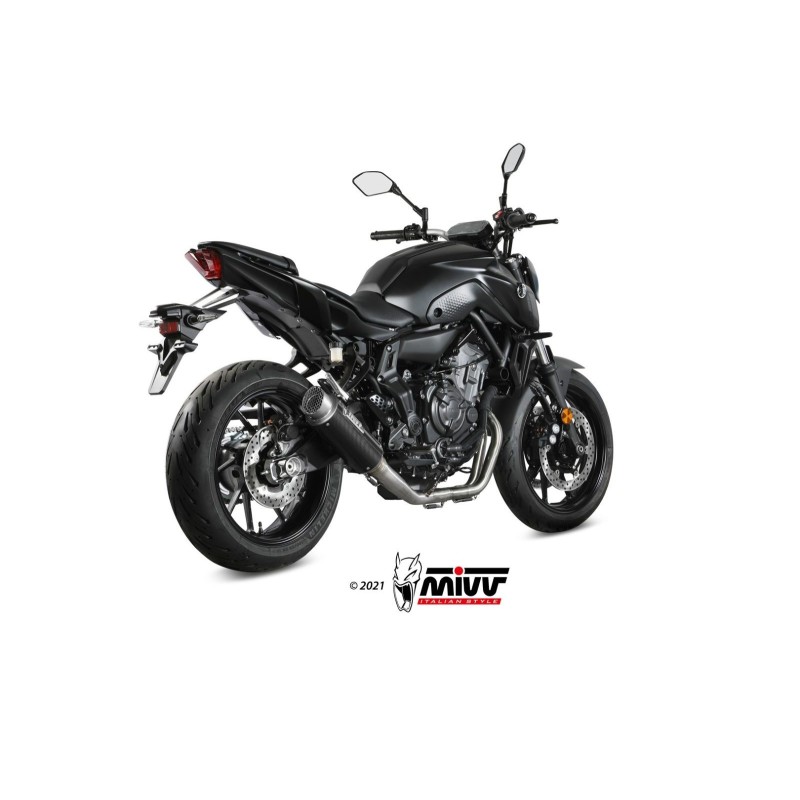 escape completo mivv 2x1 gp pro carbono yamaha mt 07 fz 07 2021 24 y 065 l2p