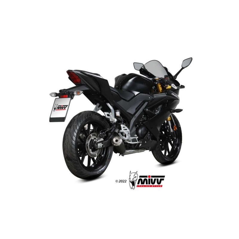 escape completo mivv 1x1 x m1 black yamaha mt 125 2020 24 yzf r125 2019 24 y 067 lc4b