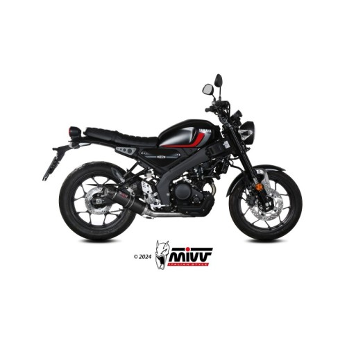 escape completo mivv 1x1 gp carbon con tapa en carbono yamaha xsr 125 2022 24 y 075 l2sc