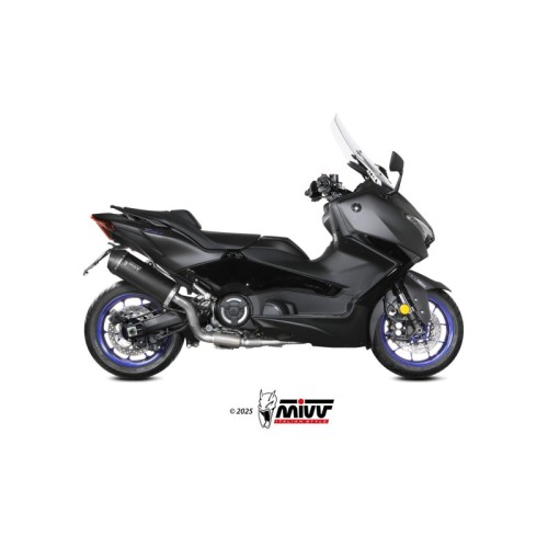 escape completo mivv 2x1 oval black con tapa de carbono yamaha t max 560 2025 y 080 lvc